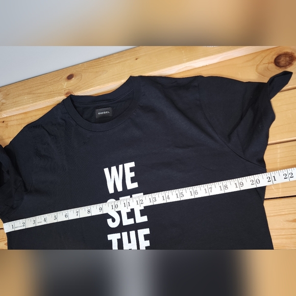 Diesel Black Graphic Tee with White Text Size Large - Picture 6 of 8
